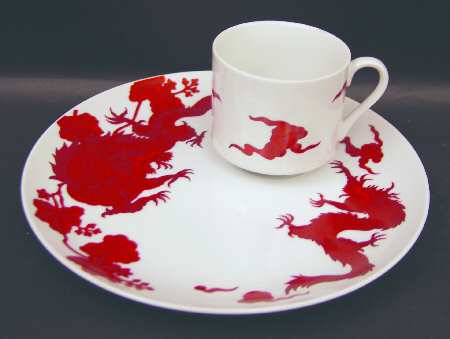 Temple Dragon Snack Plate & Cup Set