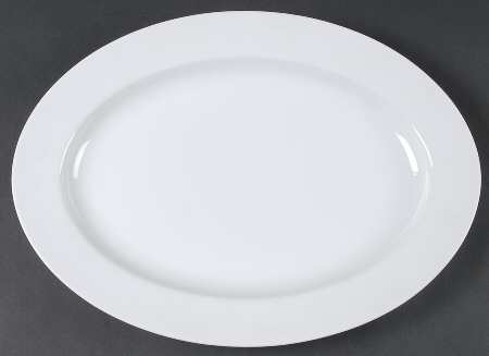 White Shoulders 14" Oval Serving Platter
