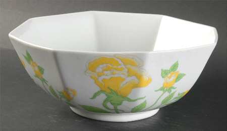 Yellow Rose 8" Octagonal Vegetable Bowl