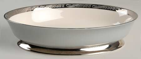 Bridal Wreath Gray 9" Oval Vegetable Bowl