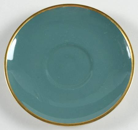 Sylvan-California Teal Green (Rim) Saucer for Footed Demitasse Cup