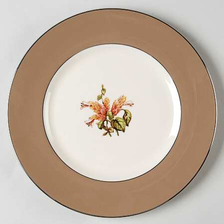 Cambria Cocoa (Platinum Trim) Salad Plate by Flintridge