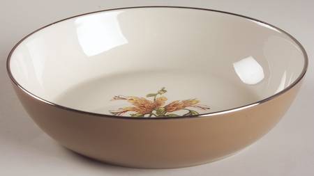 Cambria Cocoa (Platinum Trim) 8" Round Vegetable Bowl by Flintridge