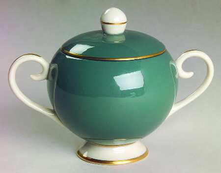Ceylon Teal Green Sugar Bowl & Lid