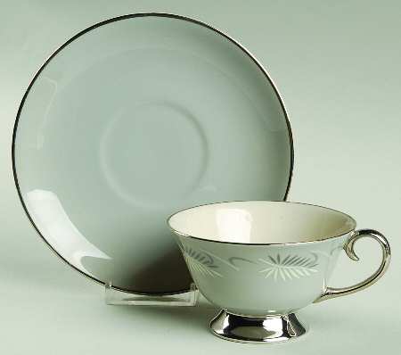 Continental Grey Footed Cup & Saucer Set