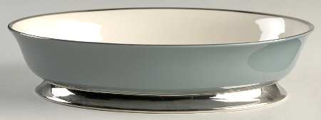 Contessa Peacock Blue (Platinum Trim, Coupe) 10" Oval Vegetable Bowl