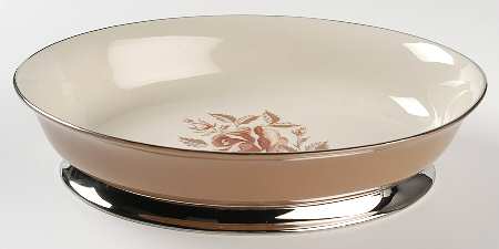 Cocoa Rose (Rim) 9" Oval Vegetable Bowl