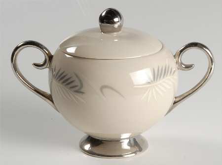 Continental White (Rim) Sugar Bowl & Lid
