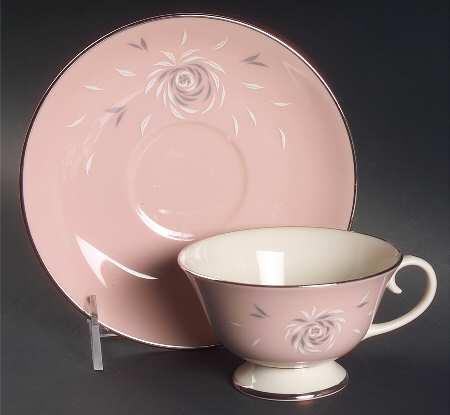Daybreak Pink Footed Cup & Saucer Set