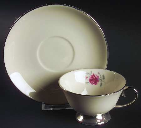 Delrose (Rim) Footed Cup & Saucer Set
