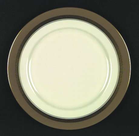 Grecian Key Cocoa (Gold Trim, Rim) by Flintridge