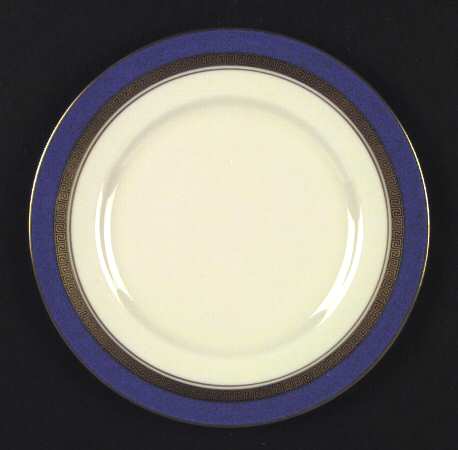 Grecian Key Mystic (Gold Trim, Rim) Salad Plate