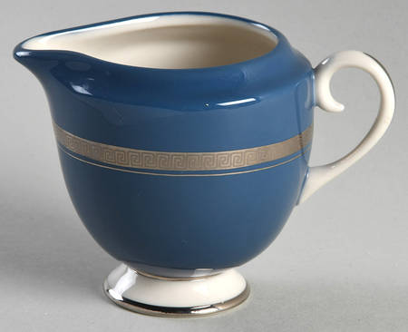 Grecian Key Mystic (Platinum Trim, Rim) Mini Creamer
