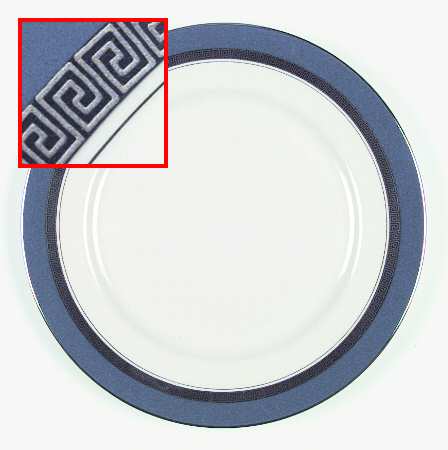 Grecian Key Peacock Blue (Platinum Trim, Rim) by Flintridge