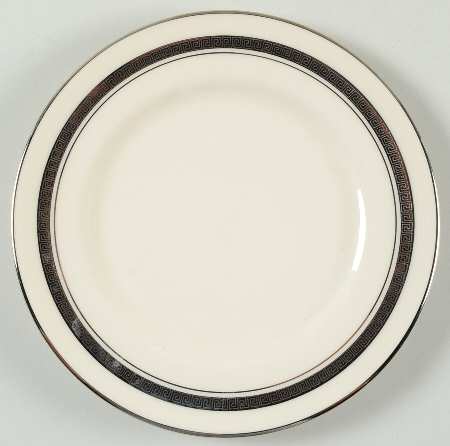 Grecian Key No Color Band (Platinum Trim, Rim) Bread & Butter Plate