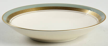 Grecian Key Sage Green (Gold Trim, Rim) Fruit/Dessert (Sauce) Bowl