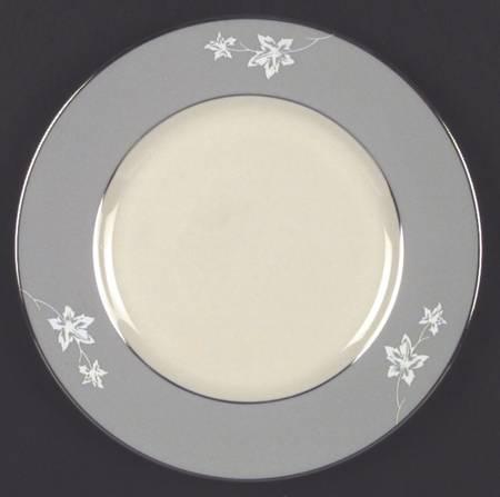 Misty Leaf Grey Salad Plate by Flintridge