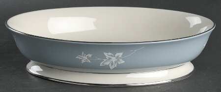 Misty Leaf Strata Blue 10" Oval Vegetable Bowl