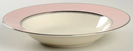 Platinum Petal Pink (Rim) Rim Soup Bowl