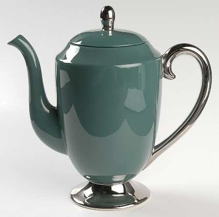 Platinum Teal (Rim) Coffee Pot & Lid