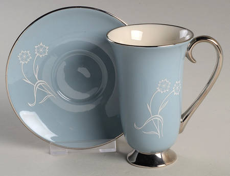 Reverie Strata Blue Irish Coffee Cup and Saucer Set