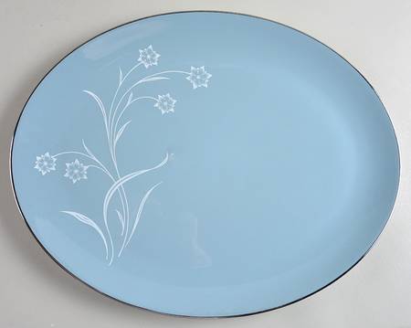 Reverie Strata Blue 16" Oval Serving Platter