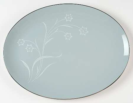 Reverie Strata Blue 14" Oval Serving Platter
