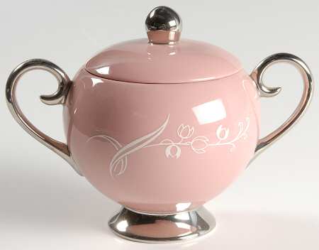Snow Tulip Pink (Rim & Coupe) Sugar Bowl & Lid