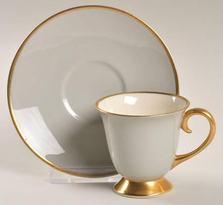 Sylvan-California Gray (Rim) Footed Demitasse Cup & Saucer Set