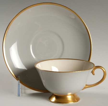 Sylvan-California Gray (Rim) Footed Cup & Saucer Set