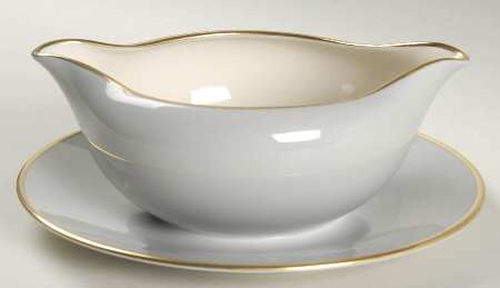 Sylvan-California Gray (Rim) Gravy Boat with Attached Underplate