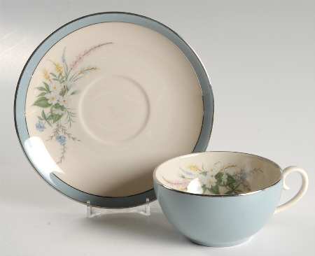 True Love Strata Blue (Rim & Coupe) Flat Cup & Saucer Set