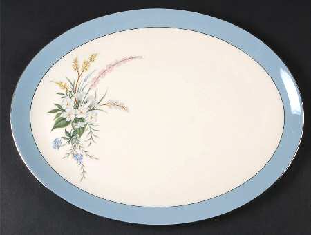 True Love Strata Blue (Rim & Coupe) 14" Oval Serving Platter