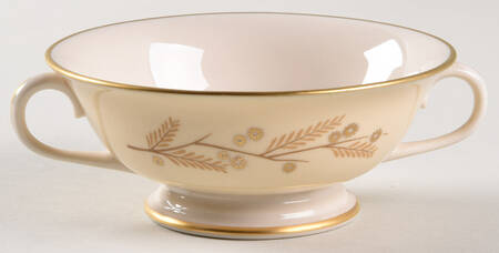 Acacia Footed Cream Soup Bowl