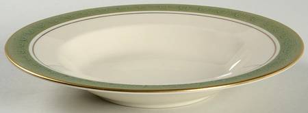 Antique Green Rim Soup Bowl