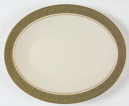 Antique Green 13" Oval Serving Platter