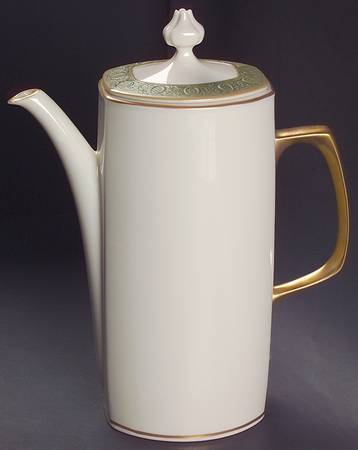 Antique Green Coffee Pot & Lid