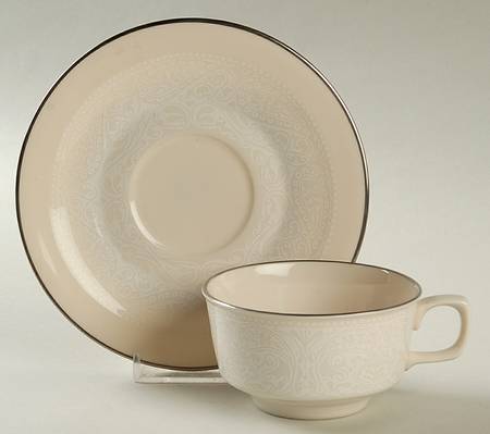 Applique Flat Cup & Saucer Set