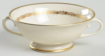 Arcadia Gold Footed Cream Soup Bowl