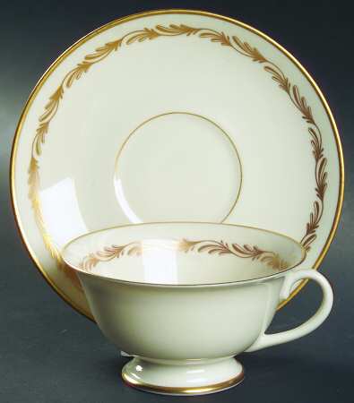 Arcadia Gold Footed Cup & Saucer Set