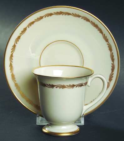 Arcadia Gold Footed Demitasse Cup & Saucer Set