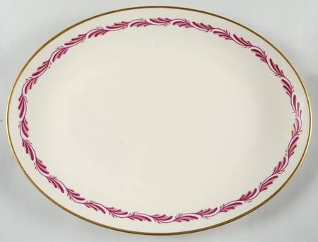 Arcadia Maroon 16" Oval Serving Platter