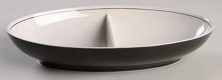 Bird 'N Hand 11" Oval Divided Vegetable Bowl
