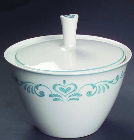 Blue Fancy Sugar Bowl & Lid