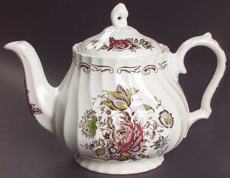 Bouquet (White Background) Teapot & Lid