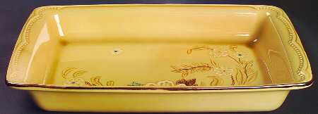 Bouquet (Tan Background) Rectangular Microwave Baker