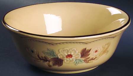 Bouquet (Tan Background) 8" Round Vegetable Bowl