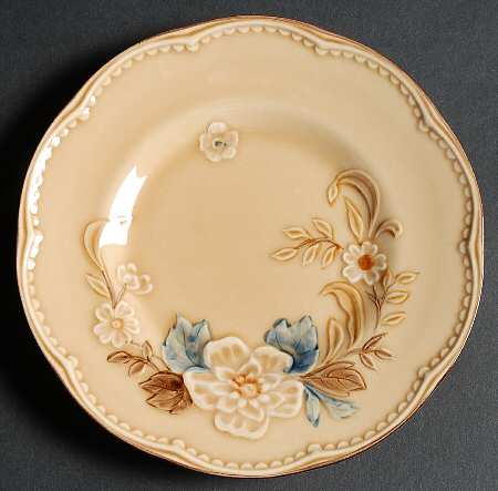 Bouquet (Tan Background) Bread & Butter Plate