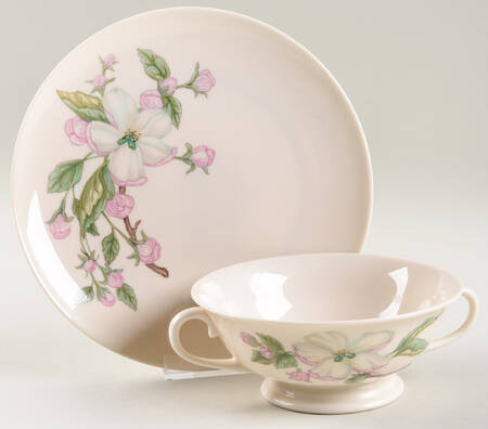 Chelan Footed Cream Soup & Dessert Plate/Saucer Set