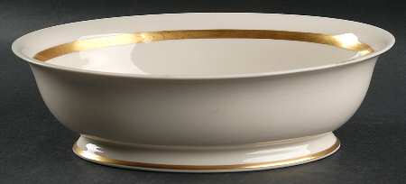 Cherokee Rose Wide Gold Band 9" Oval Vegetable Bowl